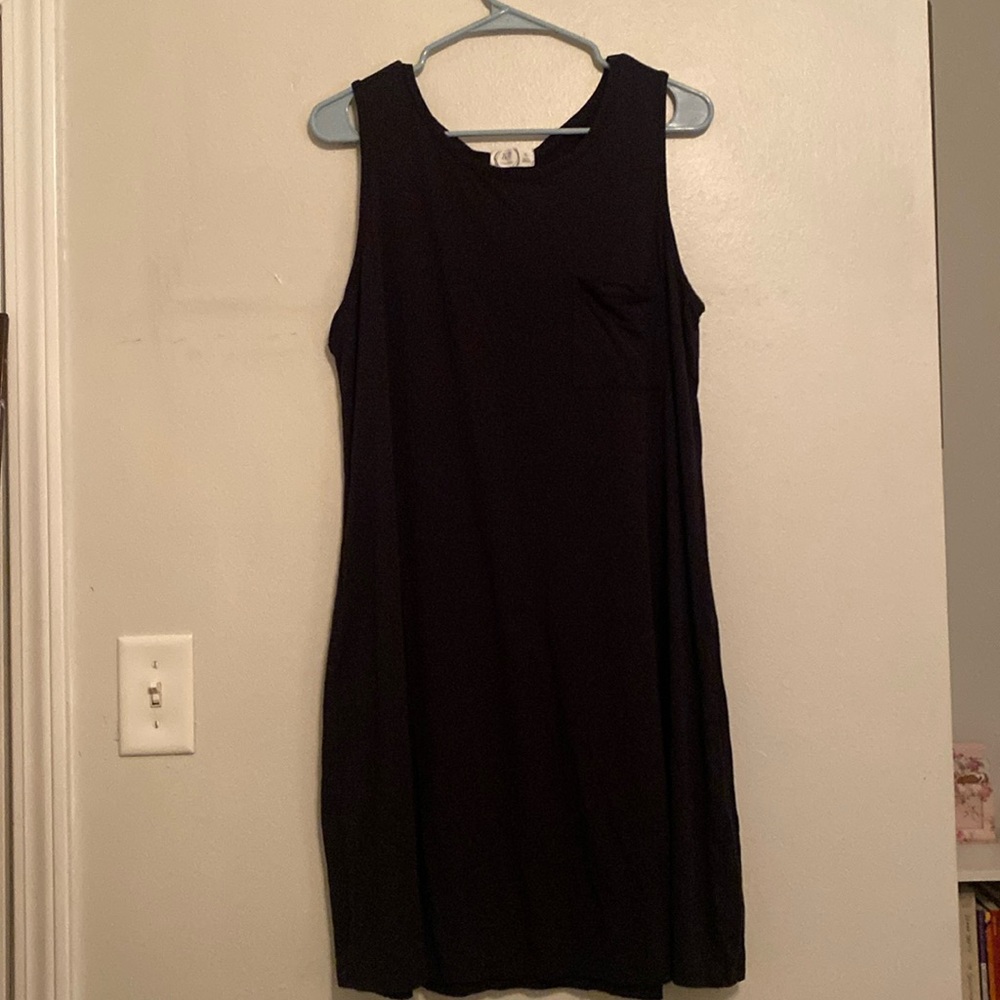 24/7 by Maurices Black Tank Dress with Front Pocket [Size: XL]